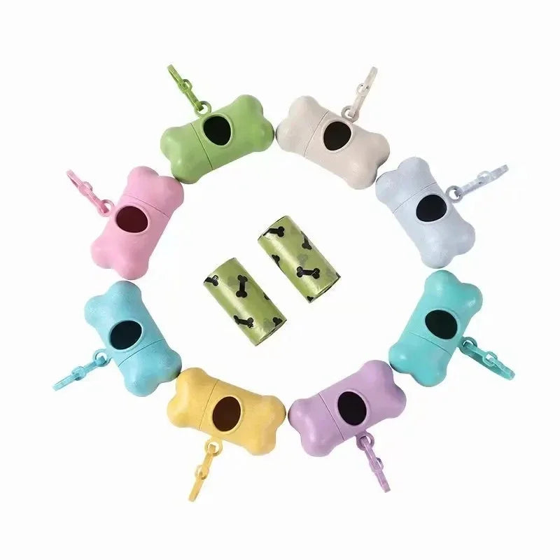 Bone-Shaped Pet Waste Bag Dispenser with Clip