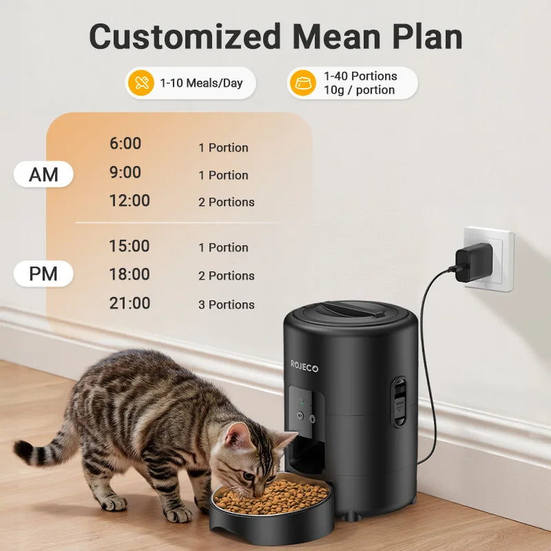 Dispensador de comida para mascotas con Wi-Fi y control por app