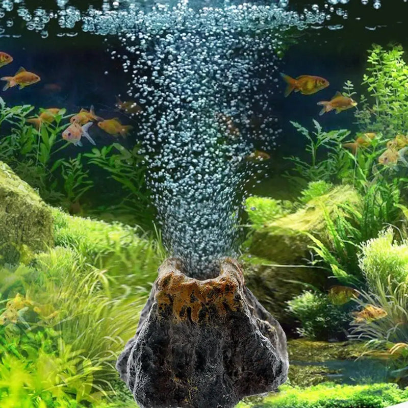 Aquarium Volcano Bubble Stone Decor