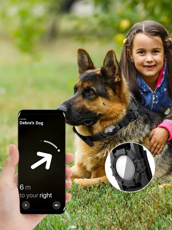 Tactical Dog Collar with AirTag Holder and Control Handle for Medium and Large Dogs