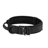 Black tactical dog training collar and leash set with a handle