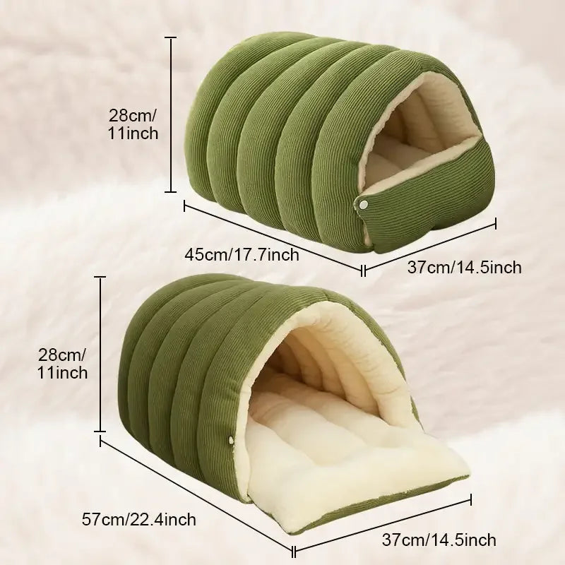 Cozy Thermal Plush Cat Bed with Removable Washable Cover