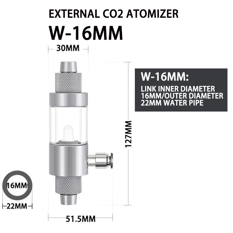 Diffuseur CO2 en aluminium pour aquariums
