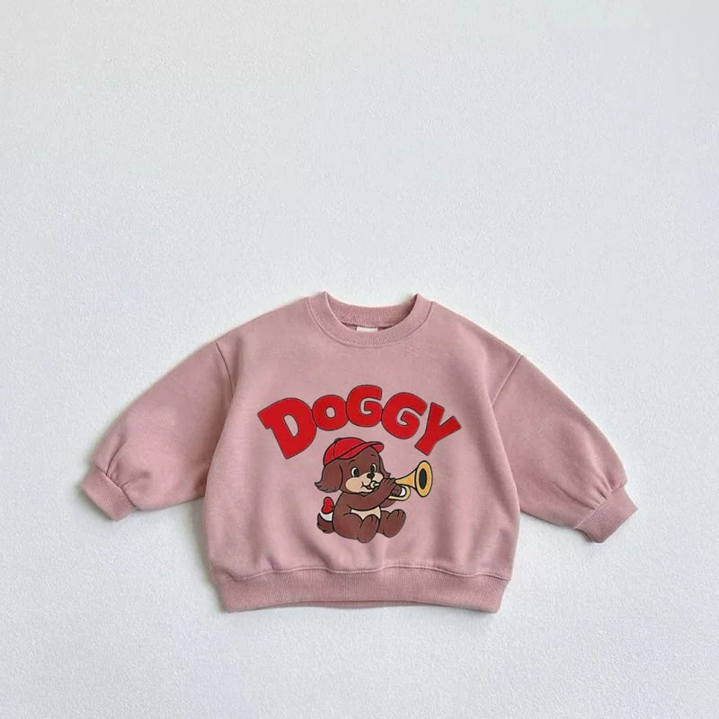 Sudadera con Capucha para Bebé Niño con Estampa de Perro Dibujado