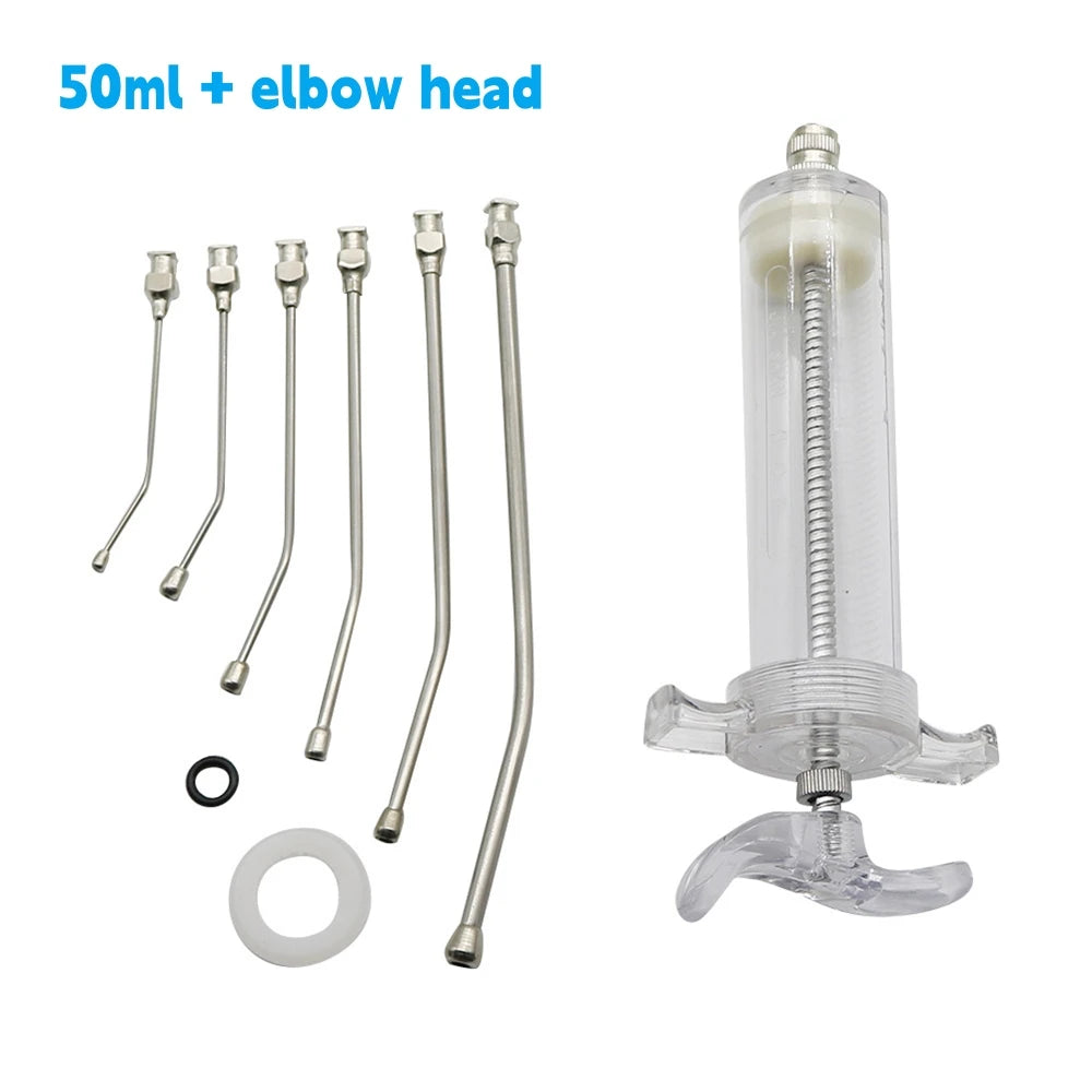 Manual Bird Feeding Syringe with Stainless Steel Elbow Tube