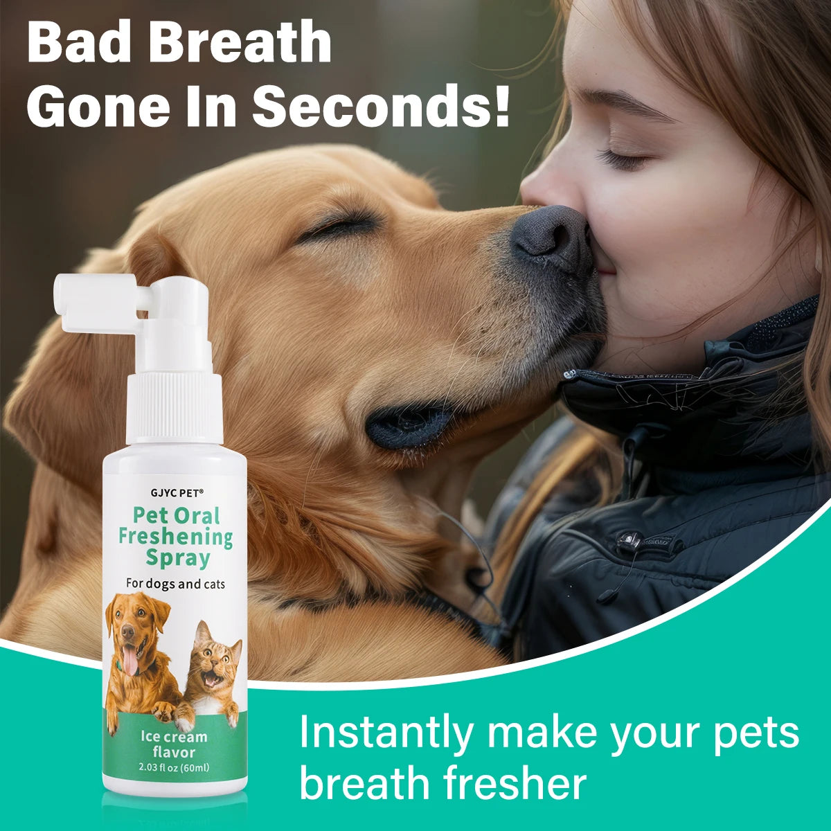 Plant-Based Fresh Breath Spray for Dogs and Cats