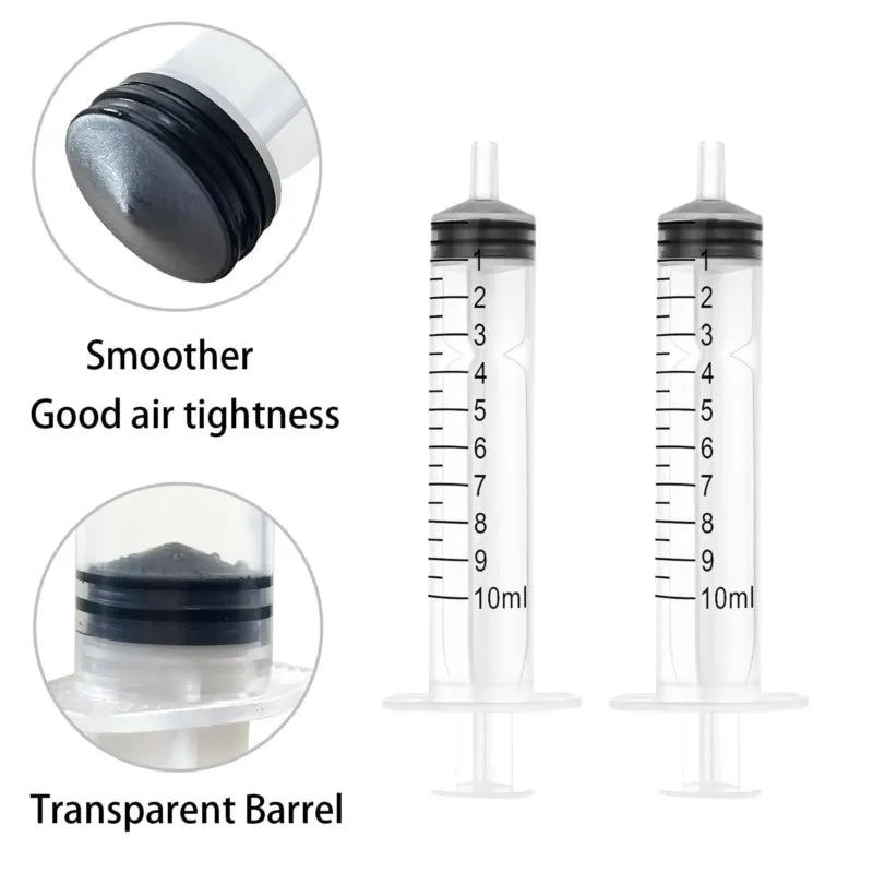 10ml Plastic Syringe for Liquid Measurement & Dispensing (Pack of 10)