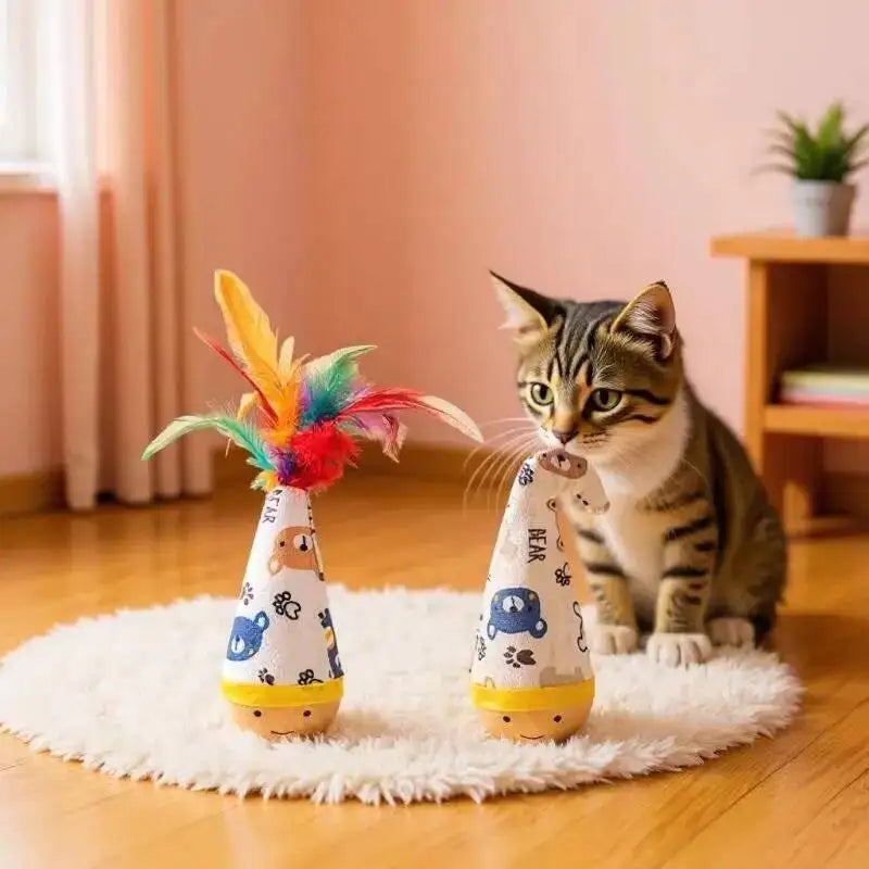 Interactive Feather Teaser Toy for Cats