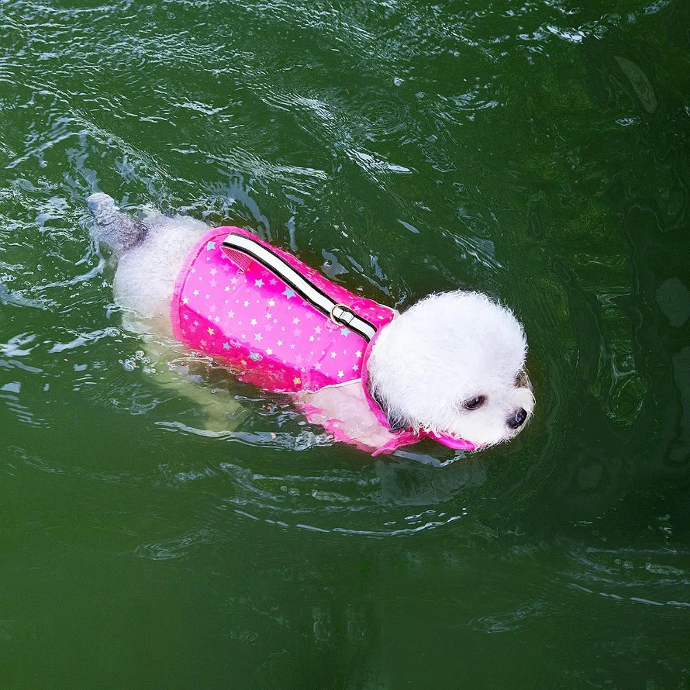 Adjustable Dog Life Jacket with Removable Floats for Swimming