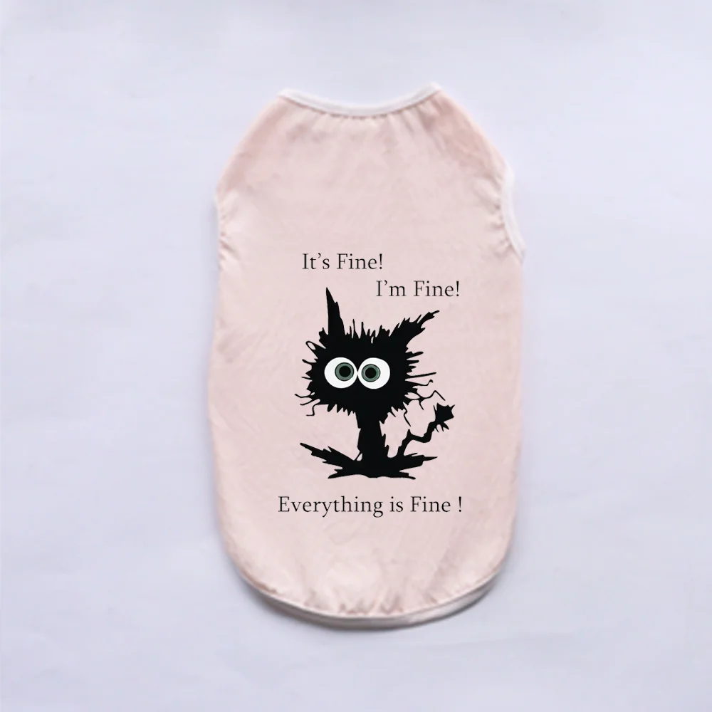 Breathable Summer Pet Vest with Fun Print – Sleeveless Casual Shirt for Small Dogs & Cats