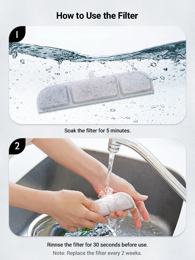 Replacement Activated Carbon Filters for Cat Water Fountain
