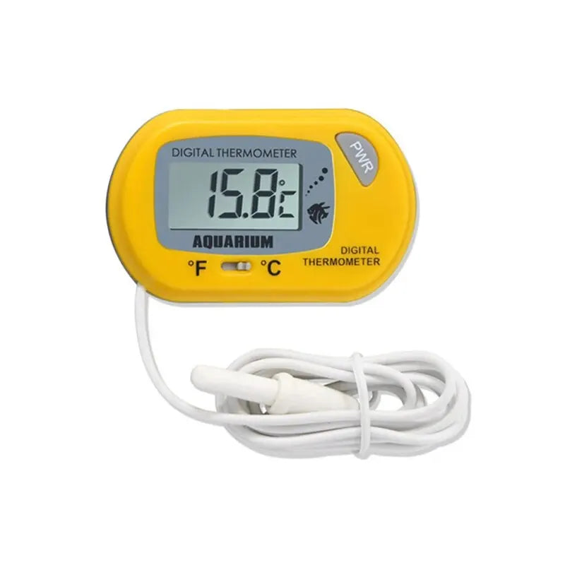 Geliges digitales Thermometer zur Messung der Wassertemperatur in Aquarien mit Kabel.