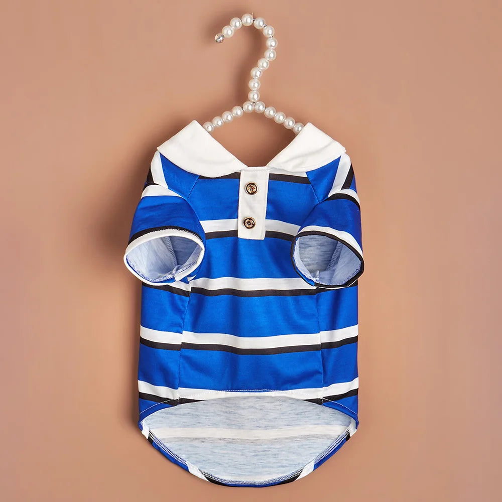 Classic Stripe Polo Shirt for Small Dogs