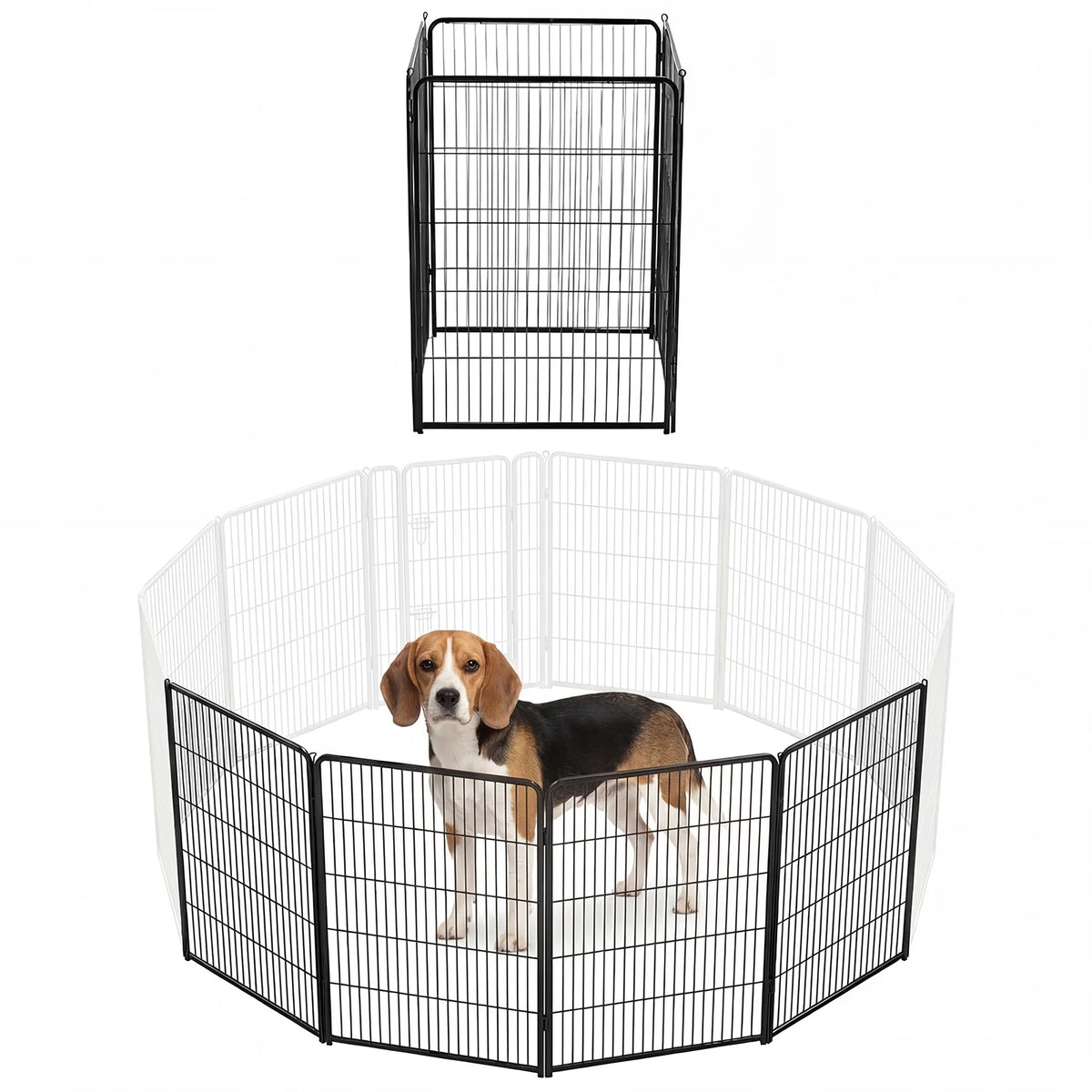 Foldable Metal Dog Playpen with Door - Indoor & Outdoor Pet Fence