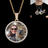 Custom Photo Medallion Pendant Necklace in 18k Gold Finish