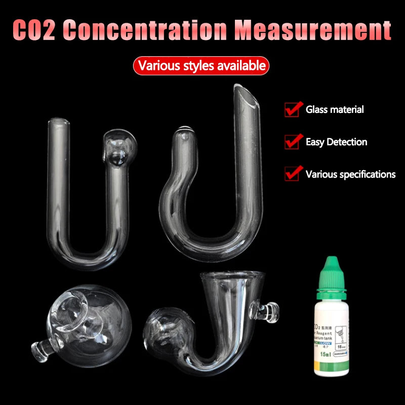Various styles of CO2 concentration measurement glass droppers for aquarium use