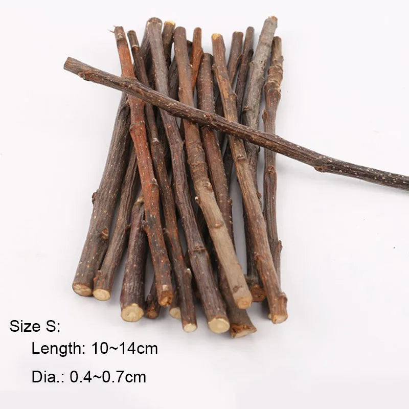 Palos de Madera de Manzana Natural para Mascotas Pequeñas