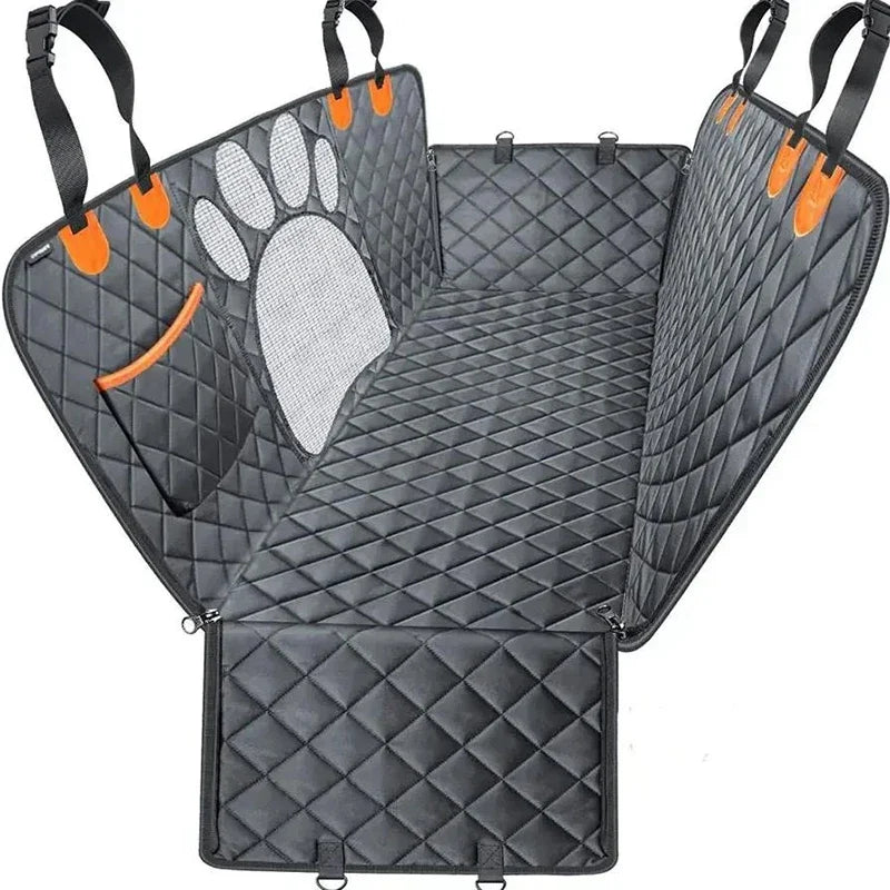 Waterproof Dog Car Seat Cover with Mesh Window and Side Zippers