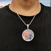 Custom Photo Medallion Pendant Necklace in 18k Gold Finish