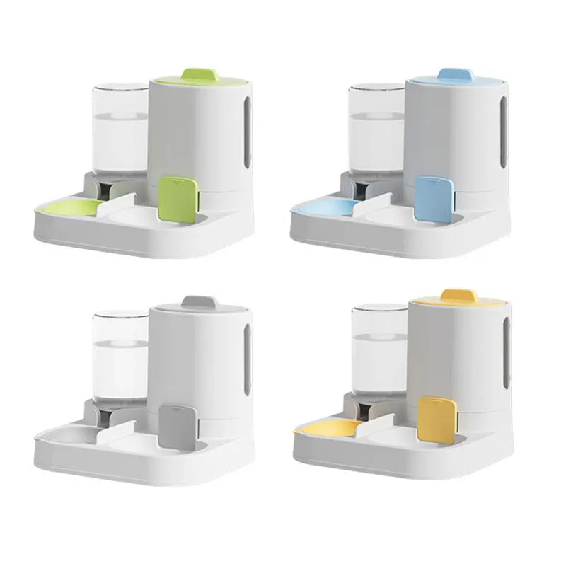 Gravity-Fed Cat Water Dispenser & Feeder with Spill-Proof Design