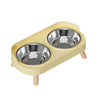 Colorful Double Dog Bowl Set with Stainless Steel and Plastic Base