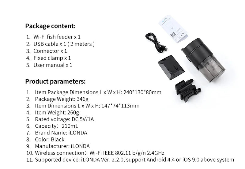 Intelligenter Wi-Fi-Automatischer Fischfutterautomat
