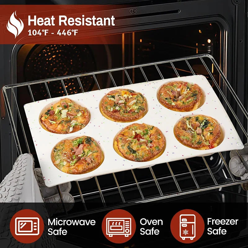 Non-Stick Silicone Egg & Muffin Molds for Breakfast Sandwiches and Tart Baking