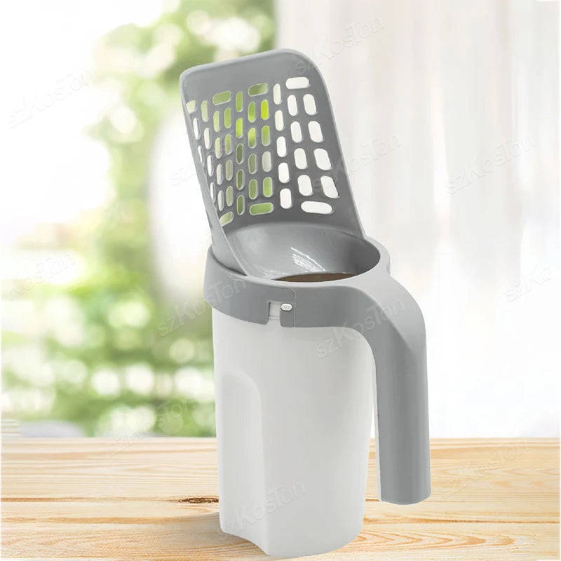Cat Litter Scoop with Built-in Waste Bag Holder