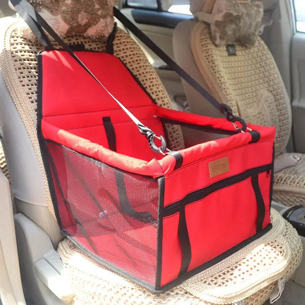 Foldable Travel Pet Car Seat Bag with Mesh Hanging Bags