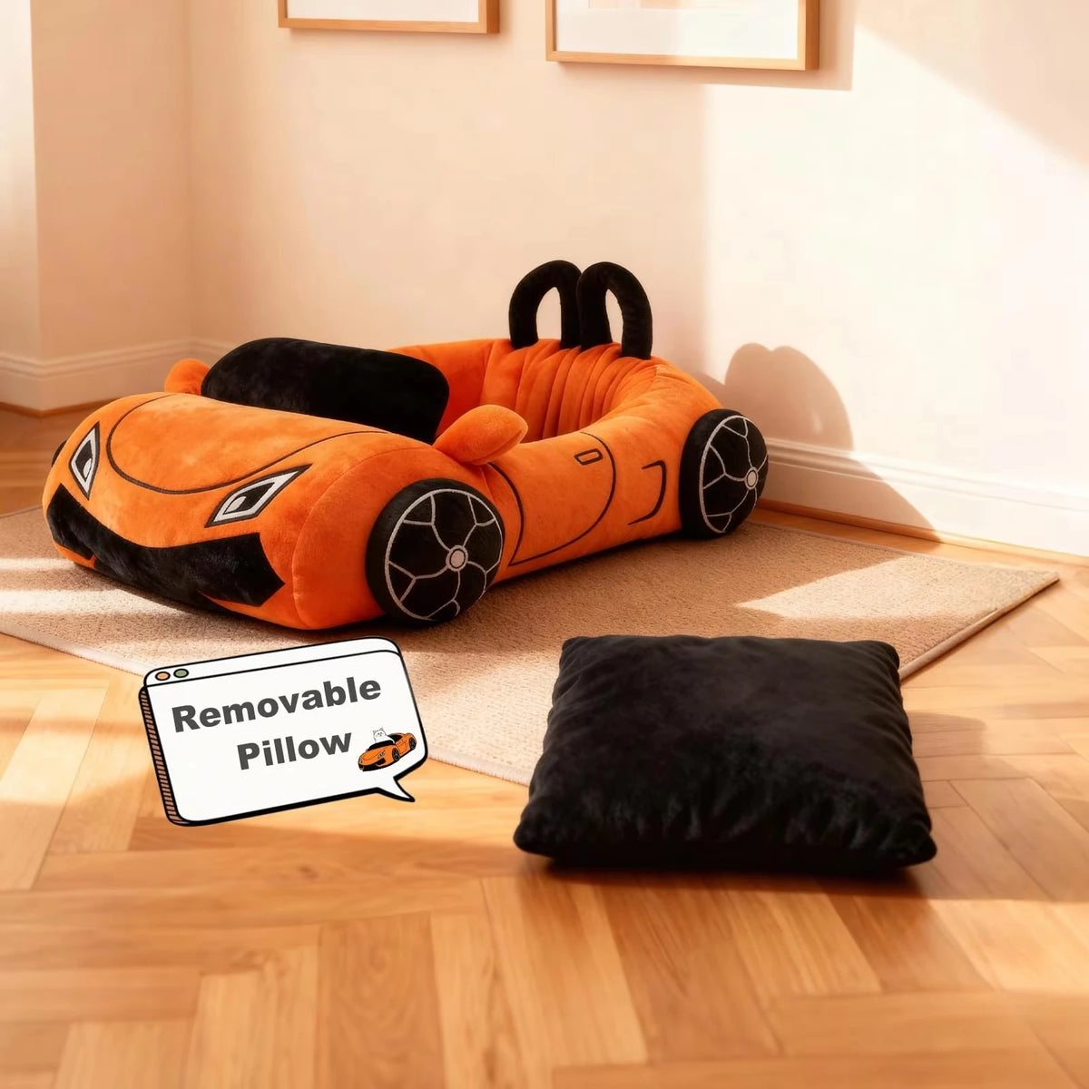 Supercar Cat Bed with Removable Cushion
