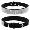 Kristall-Straß-Halsband aus Leder