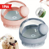 Pet Bath Brush with Soap Dispenser & Silicone Bristles