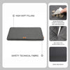 Gray washable dog sleeping mat featuring high soft filling, safety technical fabric, and moisture-proof features.