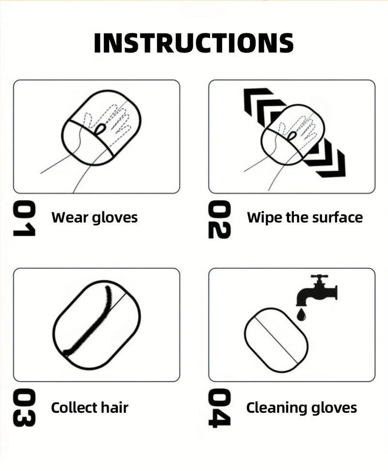 Upgrade Edition Large Cat Grooming Gloves - Static Hair Removal