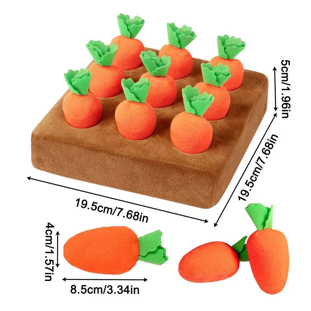 Interactive Snuffle Mat for Dogs with Carrot Toys