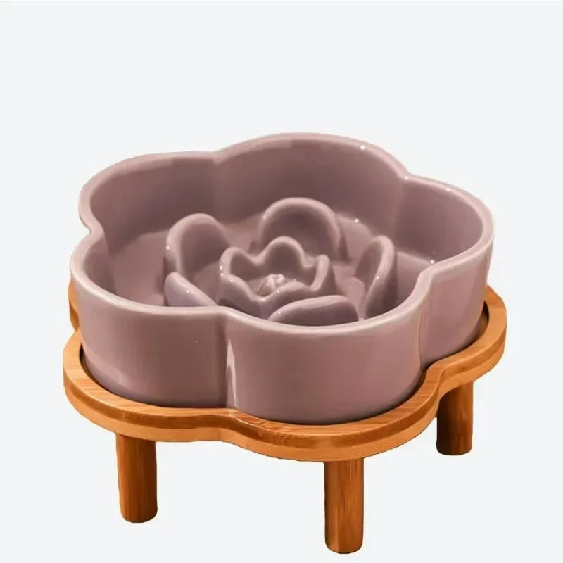 Ceramic Slow Feeder Bowl for Cats and Small Dogs