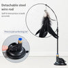Suction Cup Cat Teaser Wand with Feather Toy and Bell