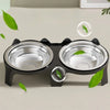 Stainless Steel Anti-Tip Cat & Dog Bowl with Double Compartments