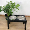 Adjustable Raised Dog Bowls with Stainless Steel Double Feeder