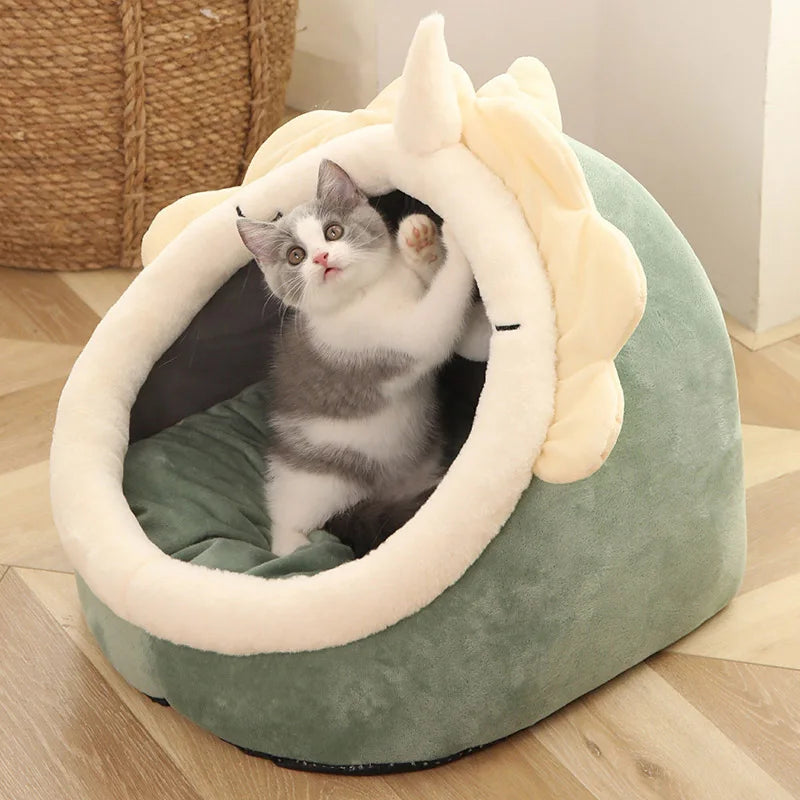 Self-Warming Cotton Tent Bed for Cats and Small Dogs