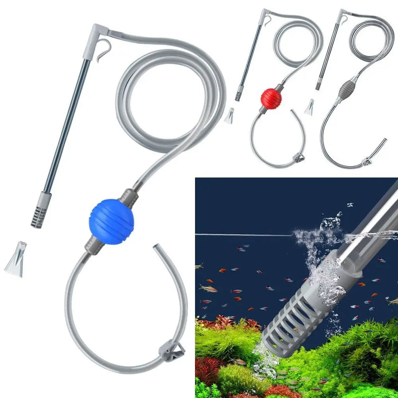 Pompe à siphon manuel pour changement d'eau d'aquarium