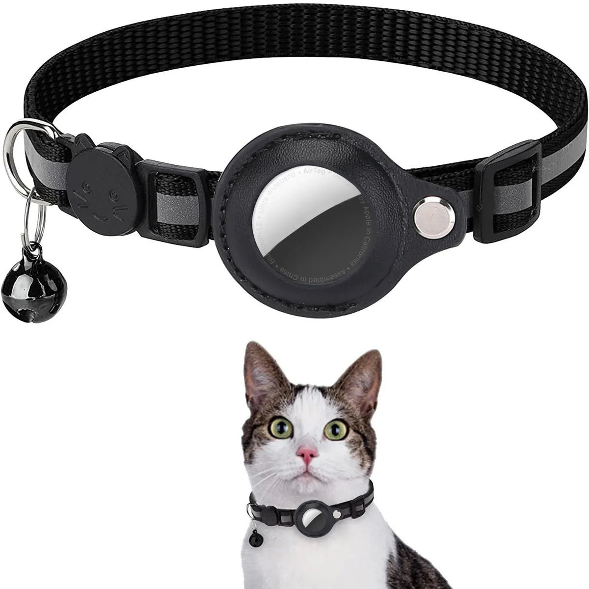 Breakaway Cat Collar with AirTag Holder and Reflective Strips