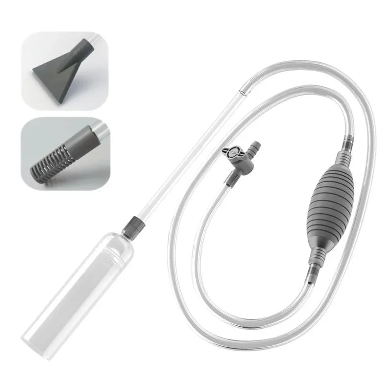 Kit de Siphon 3-en-1 pour Aquarium avec Tube d'Extension