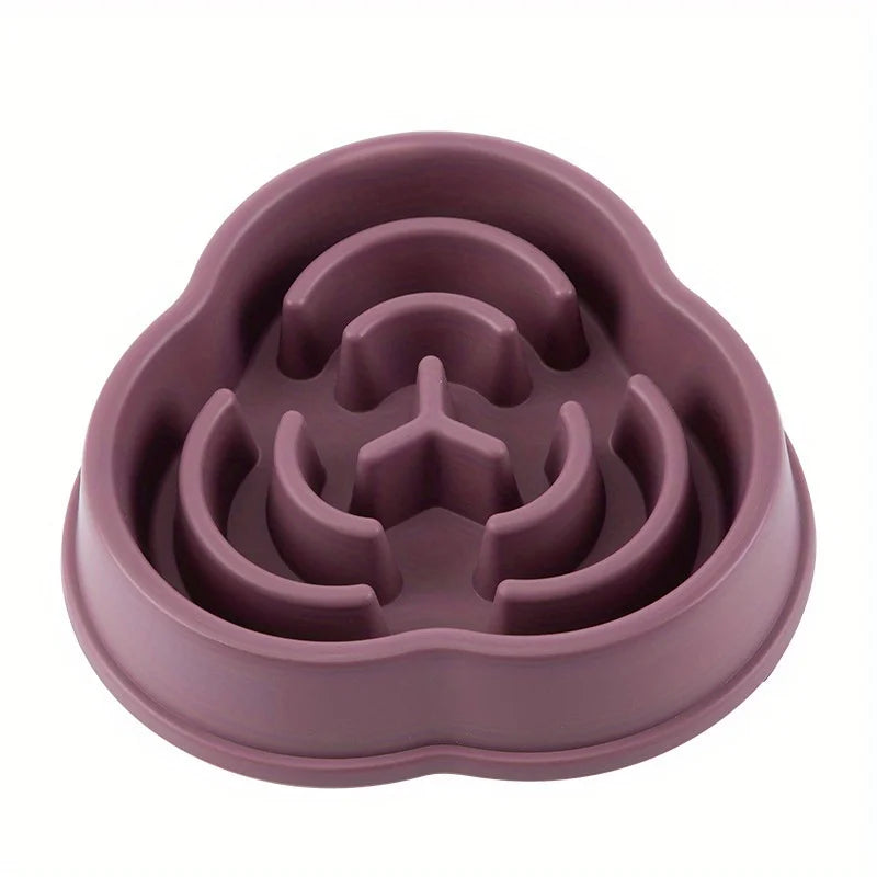 Silikonfutter-Dogschale mit Rillen und Vertiefungen in Mauve