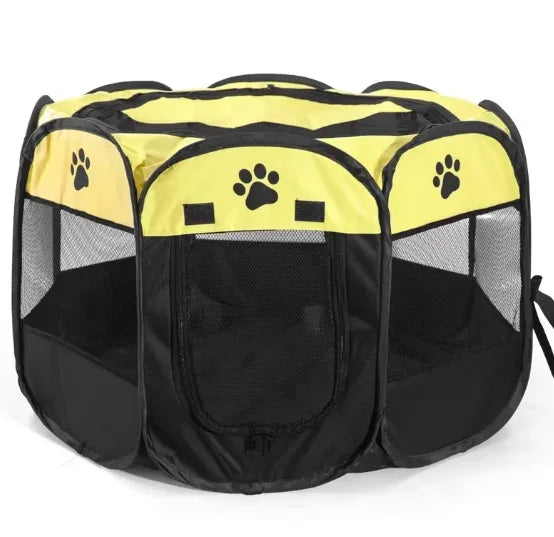 Foldable Oxford Cloth Pet Playpen with Mesh Roof