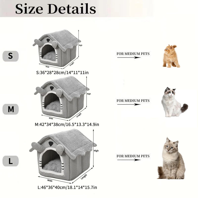 Tente-Lit de Chat et Chien Doux avec Coussin Amovible