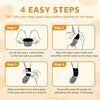 Instructions for trimming and putting on anti-slip pet paw protection socks in four easy steps.