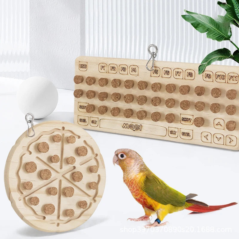 Juguete Natural de Madera para Forrajeo y Masticación de Loros
