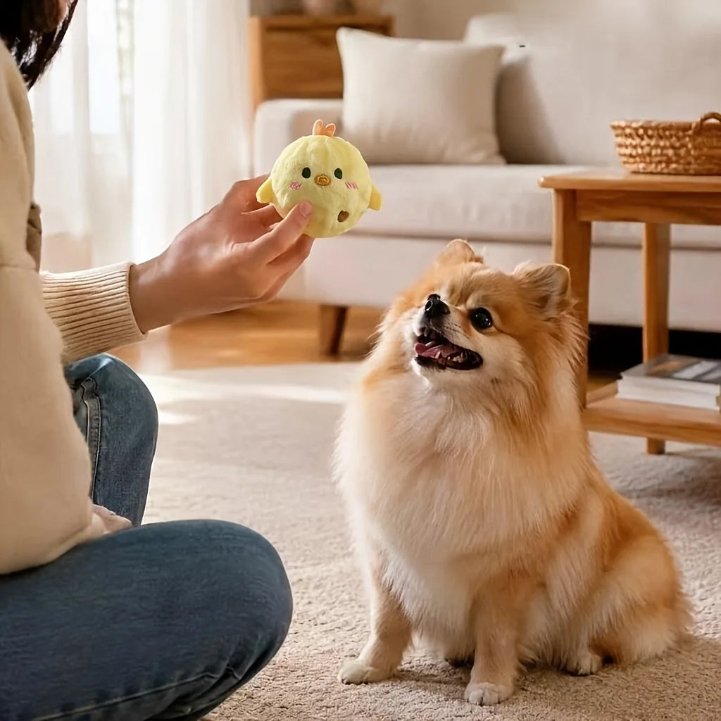 Interactive Squeaky Bouncing Chick Ball for Dogs & Cats