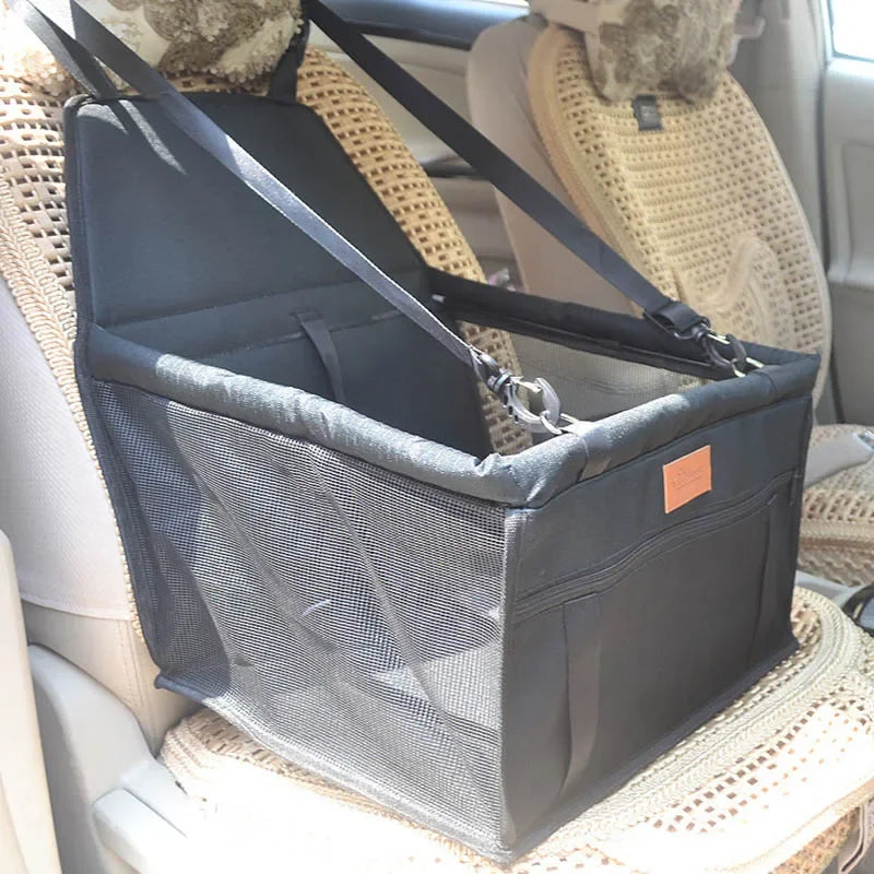 Double-Walled Pet Car Seat with Mesh Storage